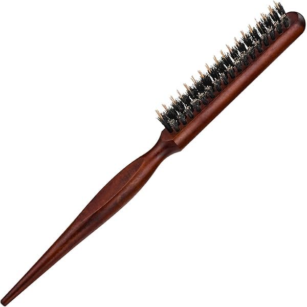 Red Square Boar Bristle Hair Comb Professional Evening Styling Hairdress Comb with Pointed Tail Hair Wooden Combs Teasing Hair Brush, Anti-Static Hair Comb-image-48