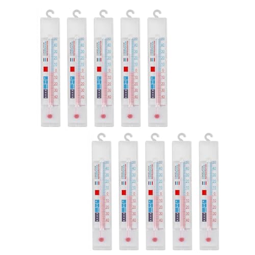 8/10 Pack Fridge Thermometers with Hook Hanging Thermometers for Temperature Reading in Refrigerators and Freezers