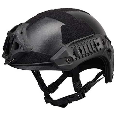 Simways MK Style Tactical Helmet with NVG Mount and Side Rail for Airsoft Paintball (Black) Cover