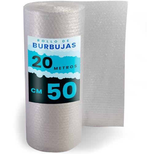 Rollo de Burbujas - 20m x 50cm - Papel Burbuja Embalaje Mudanzas, Protección y Envíos - Plástico...