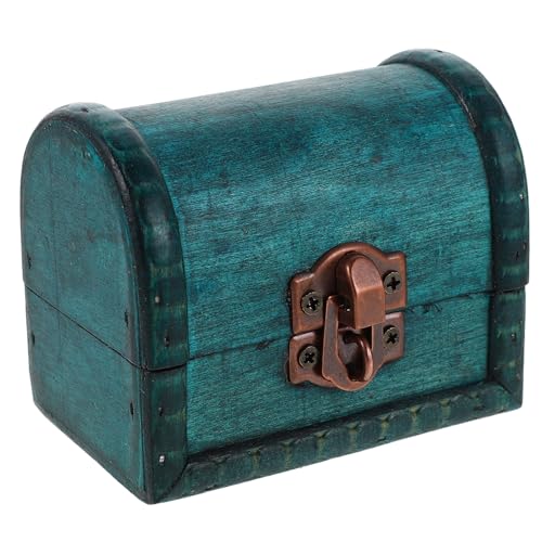 Homoyoyo Caja de Madera Vintage Estilo Cofre del Tesoro para Almacenamiento de Collares y Clips de Cabello, Organizador Multifuncional Decorativo Hogar