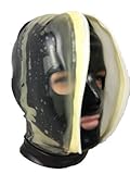 AiCc stylists Latex Hood Rubber Fetish Cosplay Black Transparent Double Layer Hood Suffocation Game Enthusiast Suit (XL), X-Large