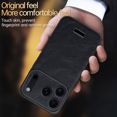 Coque iPhone 17 Air orange en cuir PU avec protection caméra intégrée