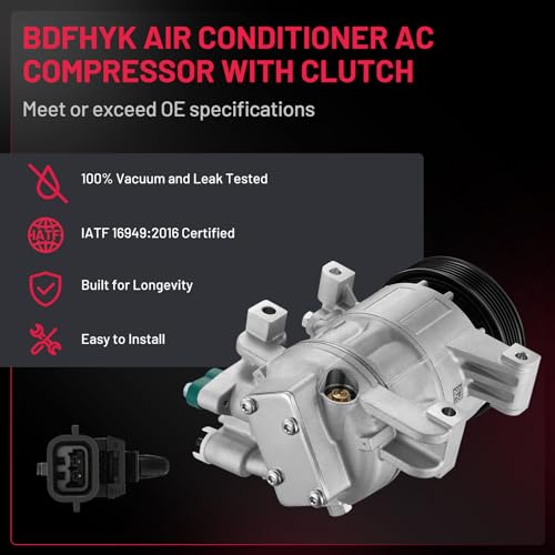 BDFHYK Air Conditioning A/C Compressor with Clutch Compatible with Nissan Altima L4 2.5L 2013 2014 2015 2016 2017 2018, Replace# 77664, 926003TA2A