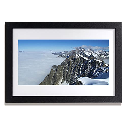 Affiche encadrée 30x20 cm Mont Fog paysage pour décoration murale de salon
