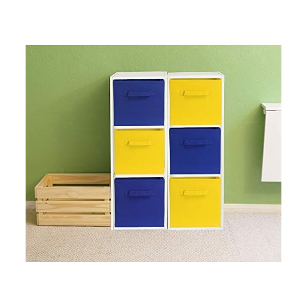 6 Pack SimpleHouseware Foldable Cube Storage Bin, Yellow The Home