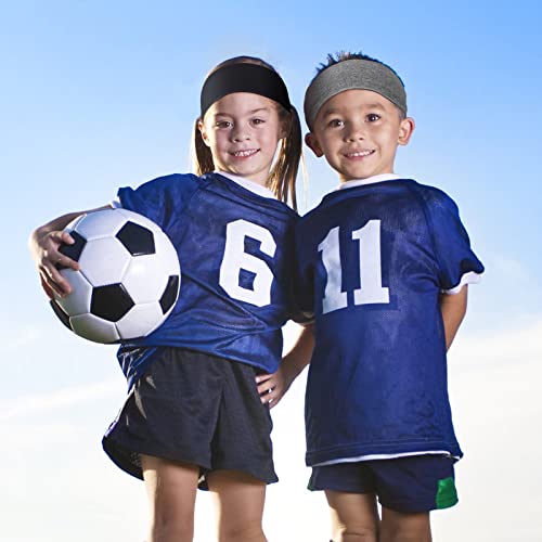 Image of Zhanmai 12 Pieces Boys Headbands 16 Inch Kids Sweatbands, Soft Athletic Sports Head Sweatband Headbands Wicking Elastic Hairband for Girls and Boys