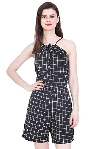 Image of Women's Crepe Jumper Knee-Length Jumpsuit (BMJSUIT01BL Black S)