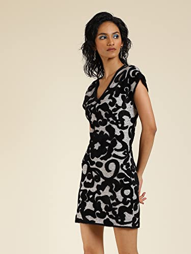Image of Label RITU KUMAR Black Sweater Short Dress
