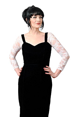 Sleevey Wonders Women's Basic 3/4 Length Slip-on Lace Sleeves White4