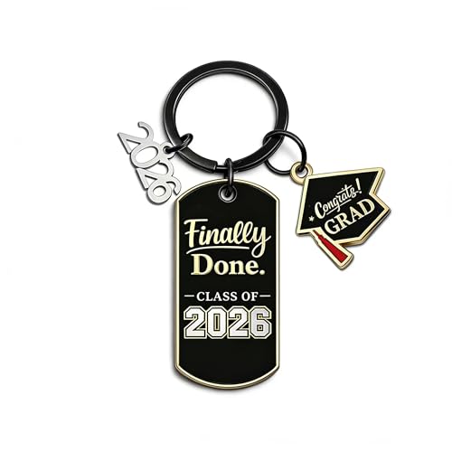 Class of 2026 Keychain Gift for Her Him Graduate, Meaningful for High School to PhD, 2026 Graduation Party Decorations (A)