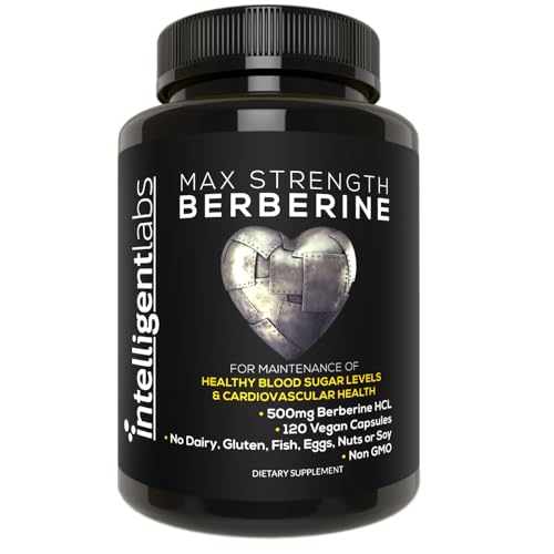 Intelligent Labs Berberine Supplement HCL Plus, Max Potency 450 MG Per Capsule - 120 Capsules