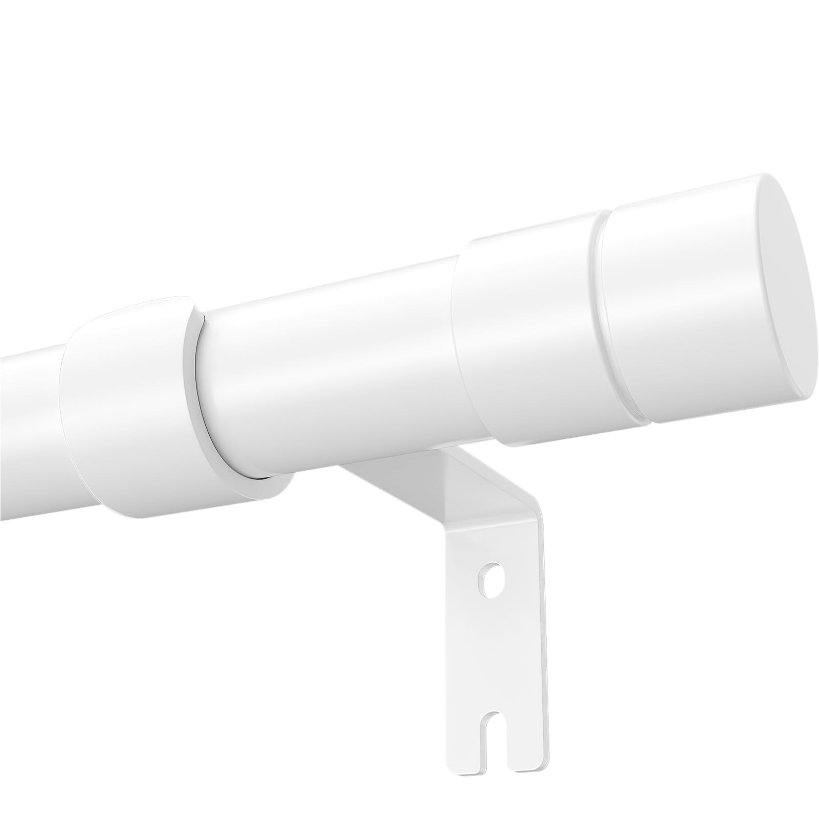 WELDUN Barras de cortina extensibles de metal para ventana, 81 a 159 cm, juego de barras de cortina resistentes para cortinas con ojales Φ20 mm, color blanco