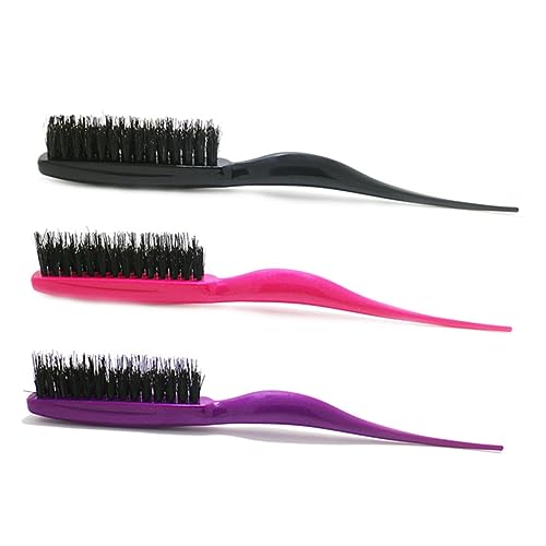 BIUDECO 4 piezas Cepillo para Pelo de Cerdas Naturales Diseño Ligero y Ergonómico con Punta Plástica Suave y Fácil de Transportar para Salones y Diario Color Aleatorio Color Aleatorio
