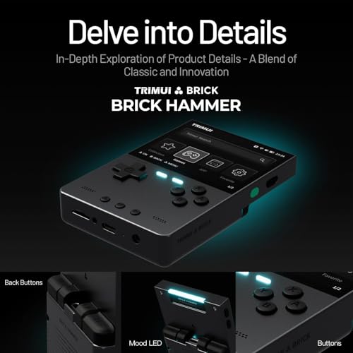 Image of TRIMUI Brick Hammer Retro Handheld Game Console - Metal CNC Aluminum Alloy Body, 3.2 inch IPS Screen, 8GB Storage, Expandable to 1TB, Built-in 3000mAh Battery