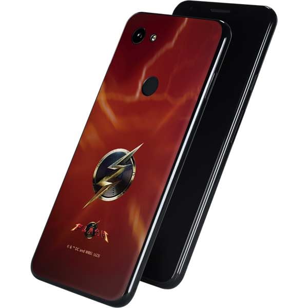 Skinit Decal Phone Skin Compatible with Google Pixel 3a XL - Officially Licensed Warner Bros The Flash Movie: Logo Poster Design