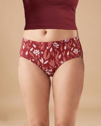 Image of URBAN ADVENTURE Women's Cotton Printed High Waist Full Coverage Briefs | Soft & Stretchable Everyday Hipster Panties | Breathable Comfort Fit | Pack of 3