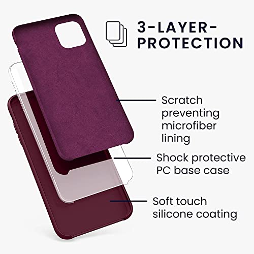 Image of DIZORO Liquid Silicone Soft Back Cover for iPhone 12 Pro Max Case, Shockproof Slim Camera & Full Body Protection Non Yellowing Cover with Microfiber Lining & Logo Cut (6.7 Inch) -Wine Red
