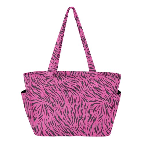 WDdZzyy Bolsa plegable para el trabajo, viajes, gimnasio, universidad, con soporte para vaso, bolsillo de piel de animal, leopardo, morado, negro