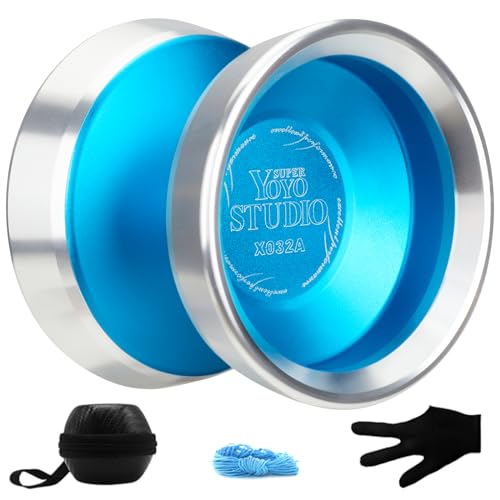 YOYOSTUDIO S03 Unresponsive Yoyo Professional, Pro Bi-Metal Yoyo for Kids 8-12 and Adults, Trick Yoyos for Beginner and Advanced with Yoyos Bearing Kit, 10 Yo-yos Strings + Case + Glove (Gol