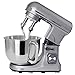 GAOLIGUO Robot kuchenny 5 l, 1000 W, 8 prędkości, mikser wielofunkcyjny z trzepaczką, hakiem do zagniatania, trzepaczką, maszyna do ciasta, kolor srebrny