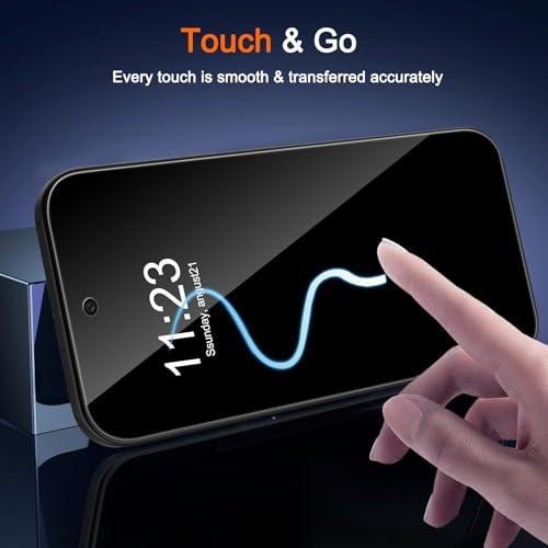 Image of Milomdoi 3 Pack Privacy Screen Protector for Google Pixel 10 Pro XL Tempered Glass with 3 Pack Camera Lens Protector, Ultra 9H Accessories [Support Fingerprint Unlock] Case Friendly, Black