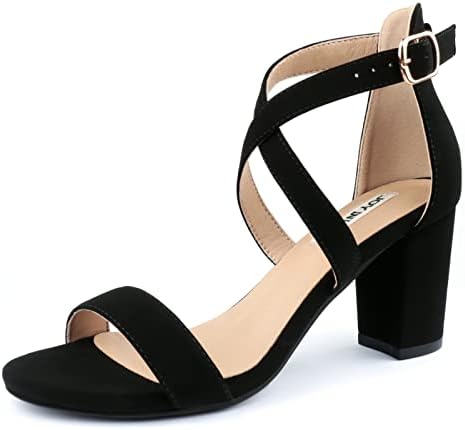 JOY IN LOVE Women's Chunky Block Heels 3 Inch Ankle Strap Low Heel Sandals - Image 7