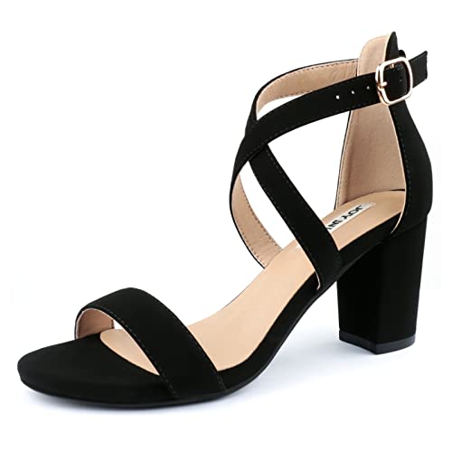Image of JOY IN LOVE Women's Chunky Block Heels 3 Inch Ankle Strap Low Heel Sandals