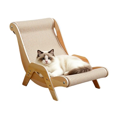 Extra Large Cat Scratching Lounge - Multi-Layer Solid Wood & Sisal XXL Cat Scratcher and Bed for Large Cats Furniture Protector with 110lb Capacity