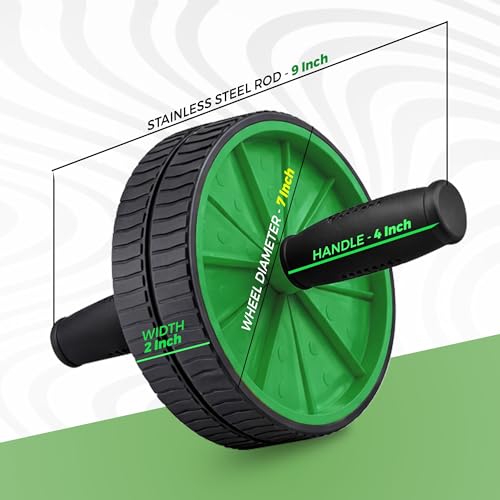 Image of Jaspo AB Drive Abs Roller Wheel with Stainless Steel Rod for Men & Women - Core Strength Training Abdominal Workout Equipment for Home Gym