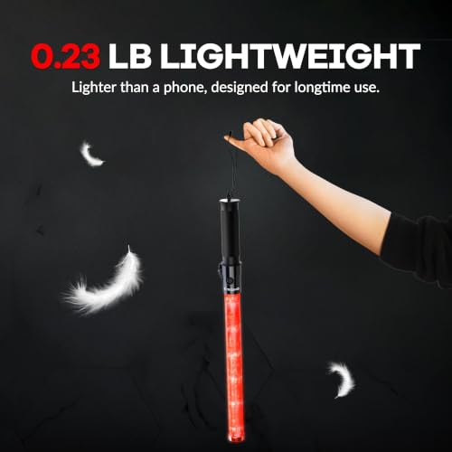 Image of E-riding 10 Pack 21 Inch Red Traffic Wand with 3 Flashing Modes