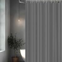 hzkais Grey Shower Curtain, Mould Proof and Mildew Resistant Washable Bathroom Curtains, Shower Curtain for Bathroom, Bath Curtains with Hooks, Solid Color, 180 x 180 cm(71 x 71 Inch)