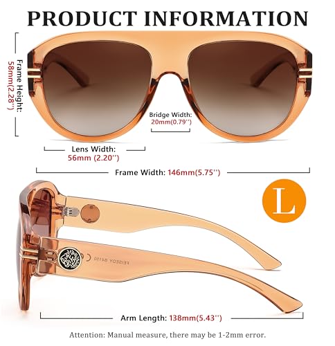 Image of FEISEDY Retro Polarized Aviator Sunglasses for Men Women Trendy 70s Vintage Plastic Frame Sun Glasses B4150