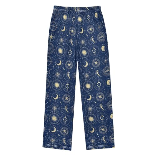 Pajama Pants Sleep Pants Soft Elastic Waist Pajama Lounge Pants Blue Mysterious Galaxy for 6-14 Years Old2
