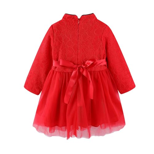 LittleSpring Girls Long Sleeve Qipao Dress Festive Cheongsam Chinese New Year Dresses2