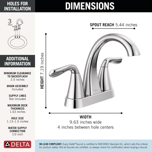 Image of Delta 25840LF Arvo Bathroom Faucet, Chrome