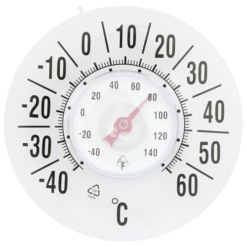 Self-Adhesive Transparent Window Thermometer, Battery-Free Round Outdoor Thermometer, Waterproof Temperature Gauge for Outside Windows