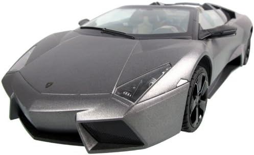 Фронт view of the Rastar Lamborghini Reventon Roadster RC car, highlighting the headlights and grille.