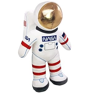 12” Plush Toy Astronaut Figurine, Realistic Astronaut Plush Toy with NASA & USA Flag Arm Patches, Super-Soft Stuffed, Space Decor Astronaut Toys for Kids 3-5, NASA Toys, Toddler Birthday Gift