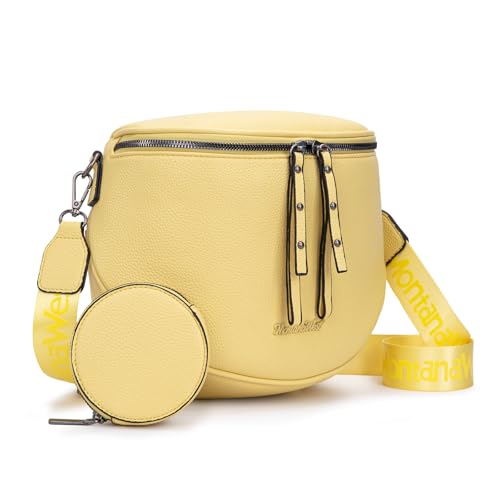 Montana West Bolsas transversais grandes para mulheres, bolsa tiracolo com alça ajustável, Grande-amarelo