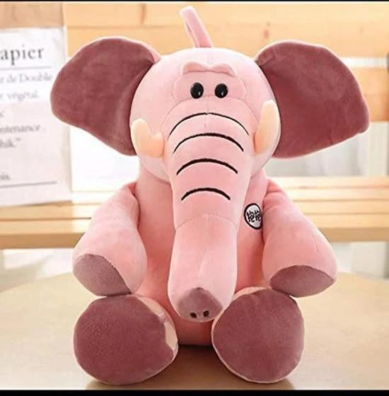 Image of Cute Baby Elephant Soft Toy, Set of 3 Stuffed Pig Ele Animal Figure Teddy Bear Plush Toys for Girls, Boys, Kids, Car Hanging, Birthday Gift - 25 cm