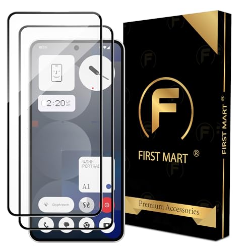 Image of FIRST MART Military-Grade Gorilla Tempered Glass Compatible For Nothing Phone 3A and Nothing Phone 3A Pro 5G (6.77 Inch) With Easy Installation Kit | Edge To Edge Coverage | Black, Pack of 2