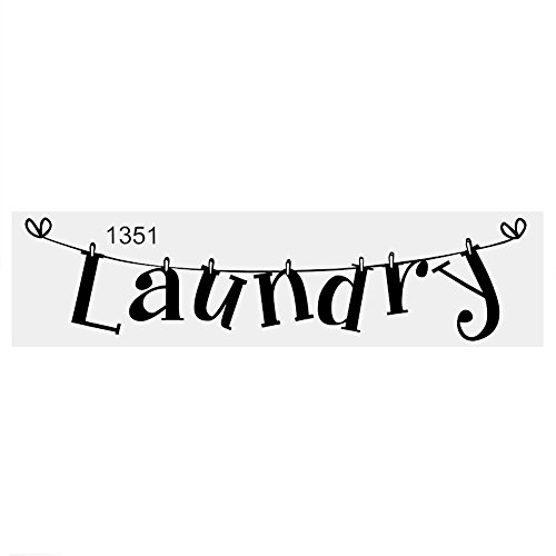 Wall Decal Wall Sticker Room Wall Decal Home Wall Sticker Laundry Quote Art Decal Removable Reusable PVC Material Black Color 15 x 60cm for Home Room Decoration