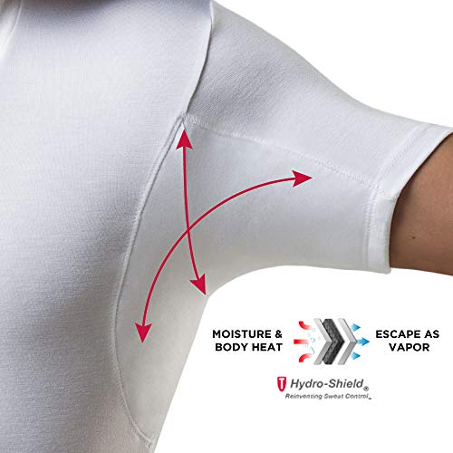 Sweatproof Undershirt for Men with Underarm Sweat Pads (Slim Fit, Crew Neck) - Thumbnail 2