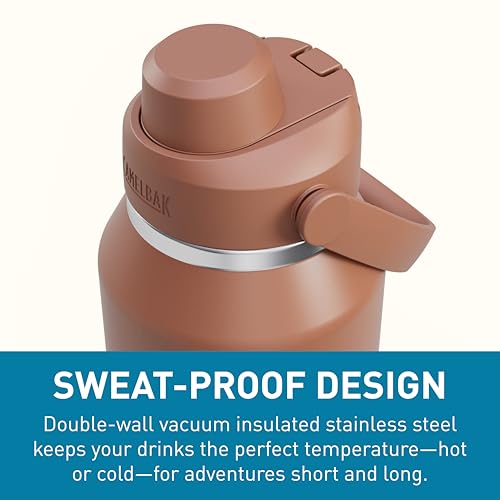 Image of CamelBak Thrive Chug Insulated Stainless Steel Water Bottle, Cold Retention with High Flow Lid for Everyday Hydration and Active Use, 40oz, Sierra Red