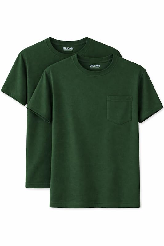 Image of Gildan Unisex Adult DryBlend Workwear T-Shirts with Pocket, 2-Pack