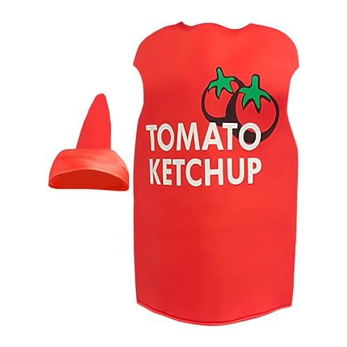 Costume de condiment d'Halloween sauce ketchup vêtement créatif léger et confortable