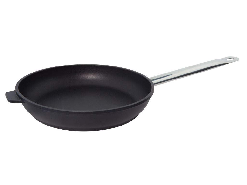 ELO Padella rettangolare 28 x 28 cm in alluminio pressofuso con coperchio in vetro – Padella antiaderente di alta qualità – Padella rivestita a induzione con coperchio in vetro e pulsante aromatico