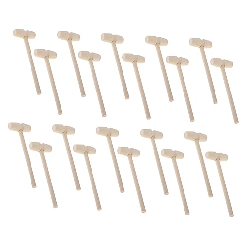 BESPORTBLE 20pcs Mini Solid Wood Hammers Educational for Hitting Hammer for Hand Eye Coordination and for Home Decoration and Creative Play