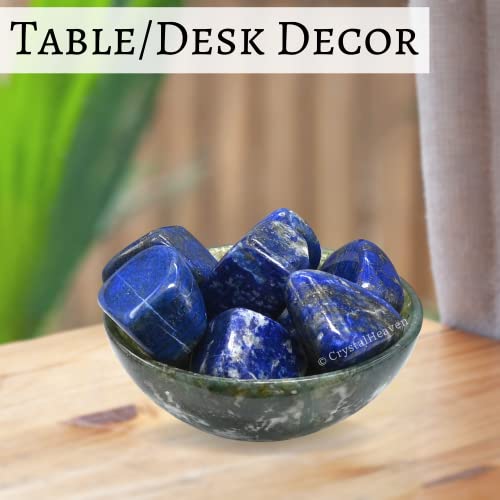 Image of Certified Lapis Lazuli Crystal Healing Tumbled Stone, Natural Polished Crystals for DIY Crafts, Manifestation, Meditation, Pooja Feng Shui and Reiki Healing (30 Grams)